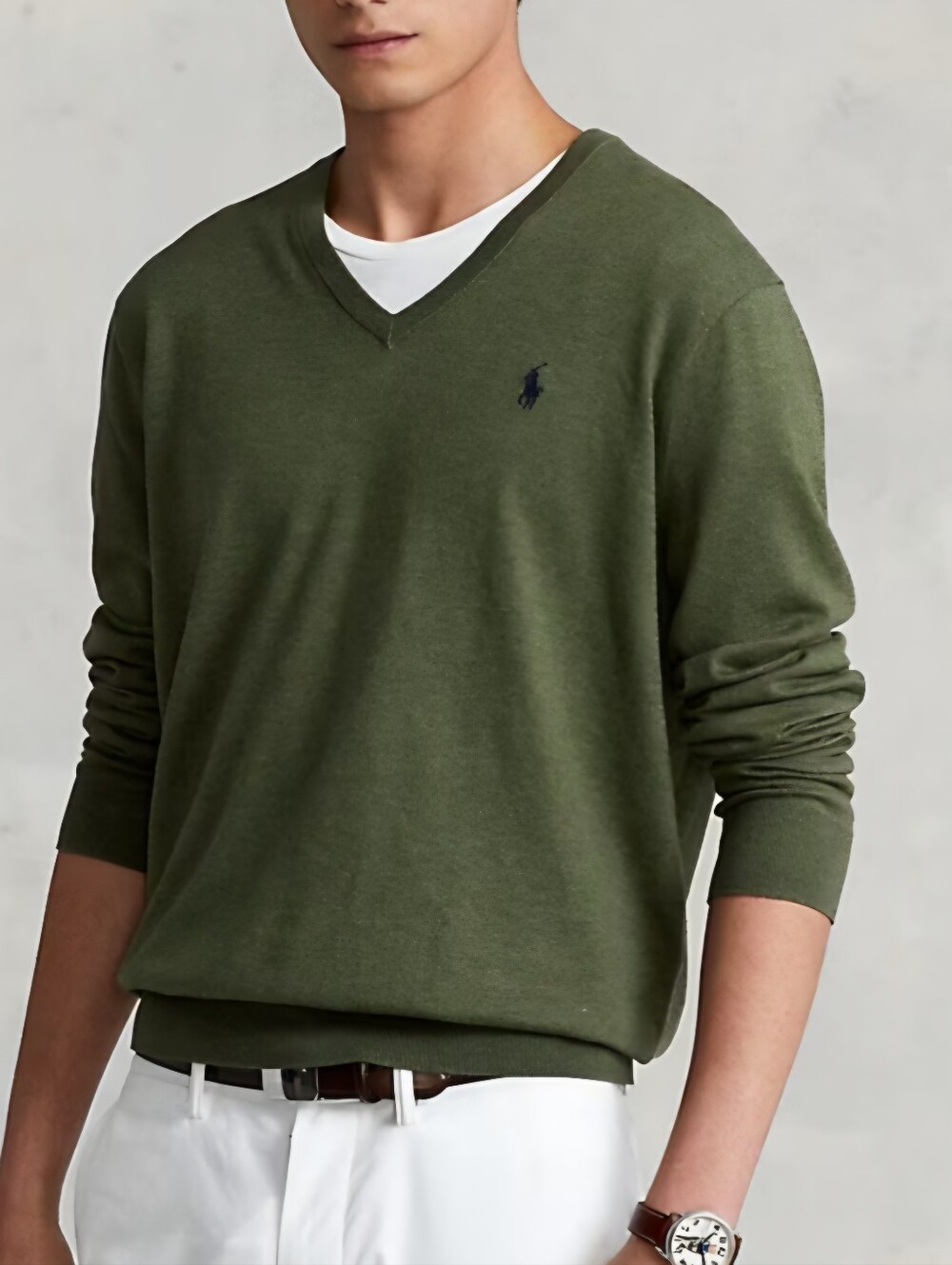 POLO Ralph Lauren Pima Cotton XXL Forest Green Vneck Sweater